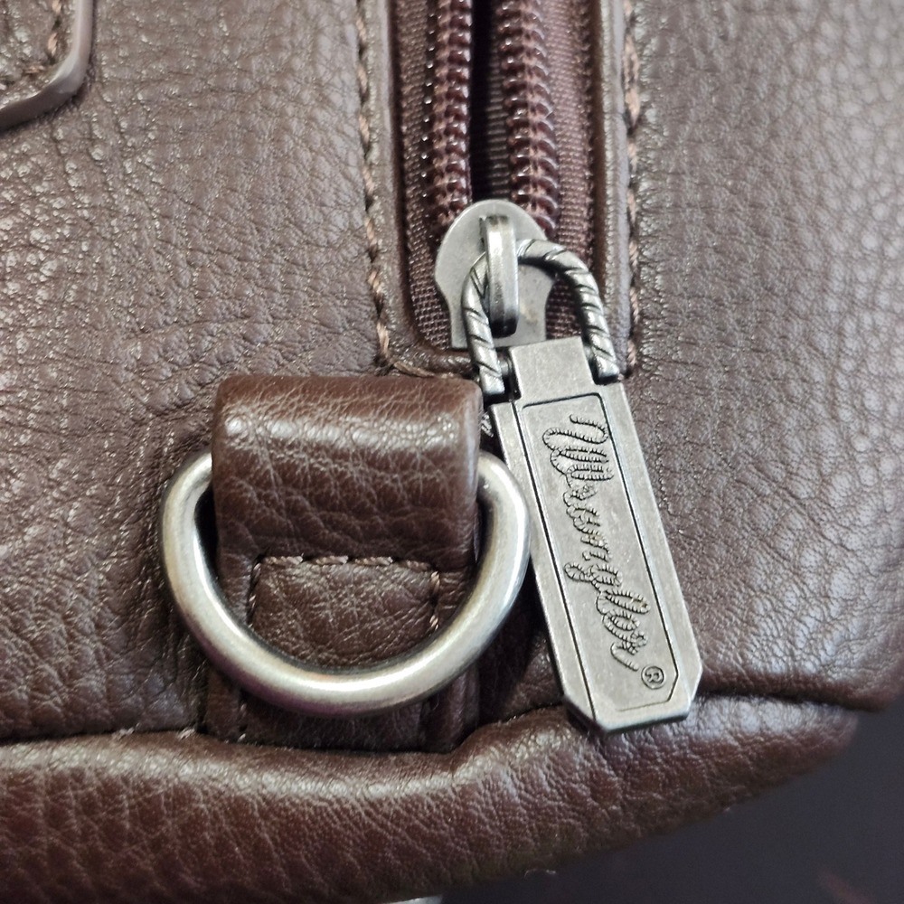 Wrangler Tote Bag Coffee Brown Faux Leather Western Cowgirl Cowboy Hat Charms CC - Picture 9 of 13